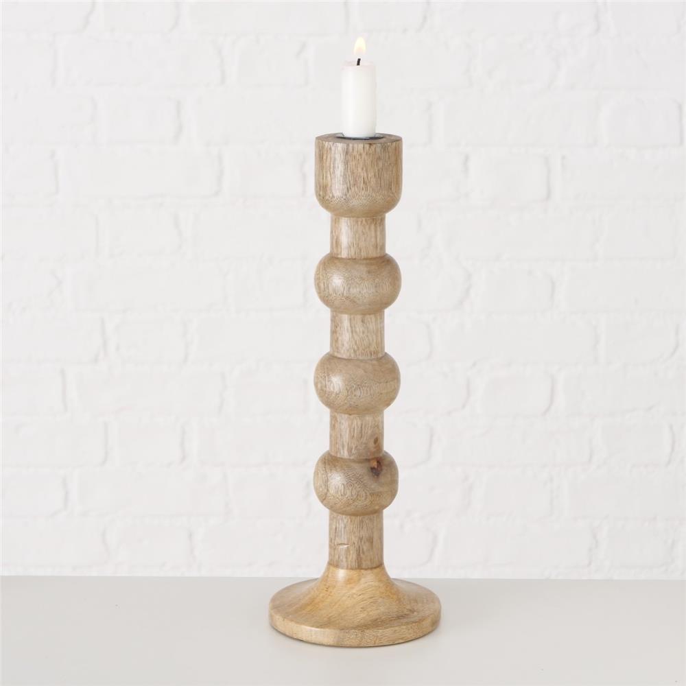 BOLTZE Kerzenleuchter Bubbles 2er Set Kerzenhalter aus Holz Kerzenständer für Stabkerzen