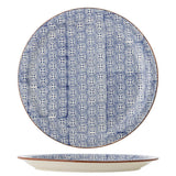 Bloomingville Karine Servierplatte blau - Steingut Platte mit Gittermuster für Küche & Tischdeko