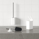 Umbra Flex Toilettenbürste mit Halterung zum Kleben für Wand- und Bodenanbringung in Weiß