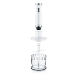 GRAEF Stabmixer HB 501 mit 3-teiliges Zubehör-Set Mixstab Pürierstab Zerkleinerer Weiß/Edelstahl