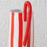 BOLTZE Vase Londi Porzellan rot weiß rund gestreift 22 cm modern