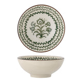 Bloomingville Heikki Schale – kleine Steingutschale in Grün, handbemalt, Ø 14,5 cm