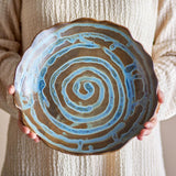 Bloomingville Marjorie Tablett Blau Steingut Landhaus 29x5,5cm