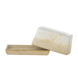 Bloomingville Paula Butterdose Natur Steingut mit Deckel