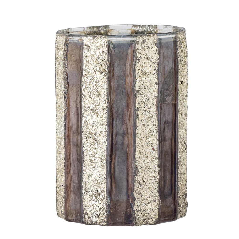 Bloomingville Cicilia Teelichthalter Gold Glas Windlicht 15 cm