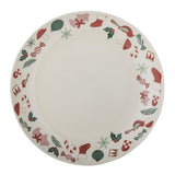 Bloomingville Yule Weihnachtsteller, Natur, Steingut 28 cm Servierplatte