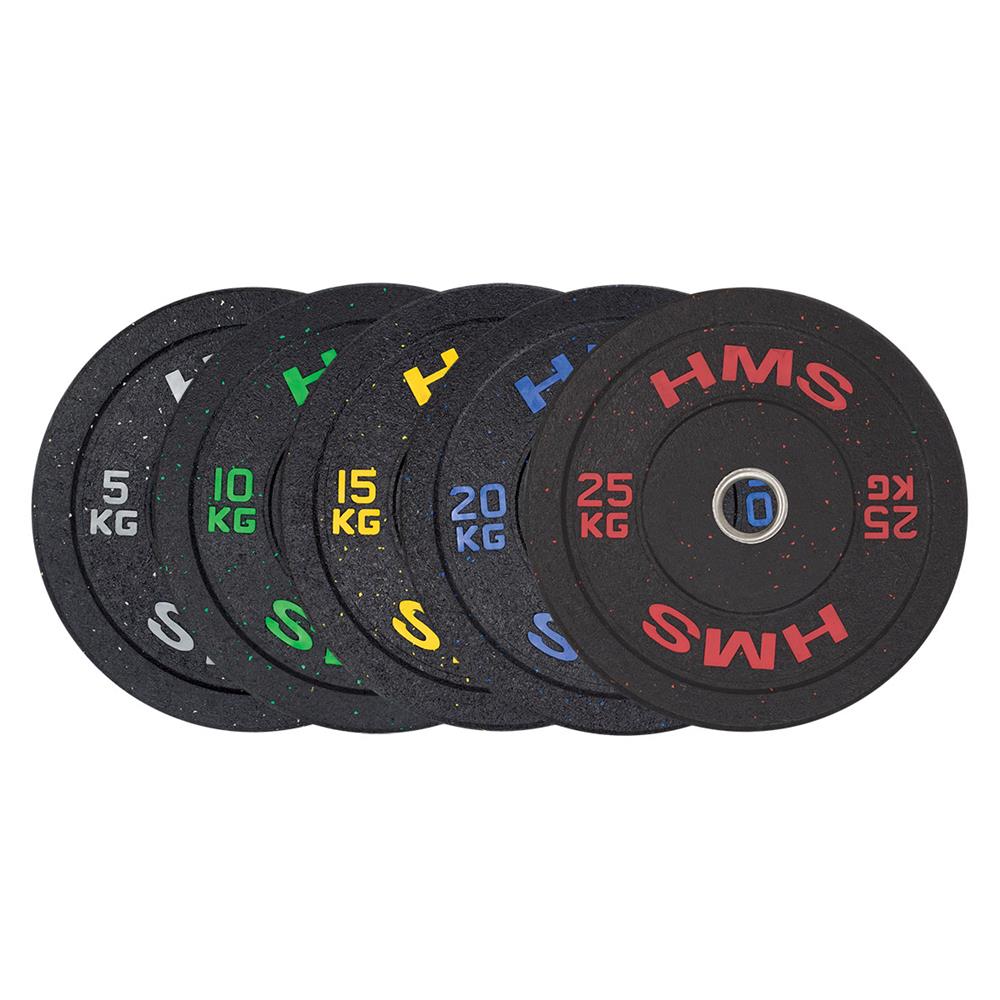 Hantelscheibe 5 kg Gummiert 50 mm Bumper Plate | HMS HTBR05