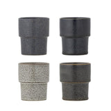 Bloomingville Ewan Tasse aus Steingut in Braun 150 ml – 4er Set für Küche und Tischdeko