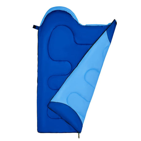 NILS CAMP Junior Kinderschlafsack Blau - warmer Schlafsack für Kids, Camping, Reisen & Outdoor
