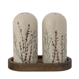 Bloomingville Bea Salz- und Pfefferstreuer, Natur, Steingut, mit Blumenmotiv, dänisches Design