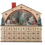 Bloomingville Melvin Adventskalender mit Licht Natur Holz Weihnachtsdeko