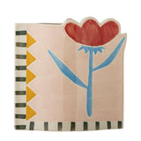 Bloomingville Vinia Vase bunt - Steingut Vase handbemalt mit Blumenmotiv für Wohnzimmer & Deko