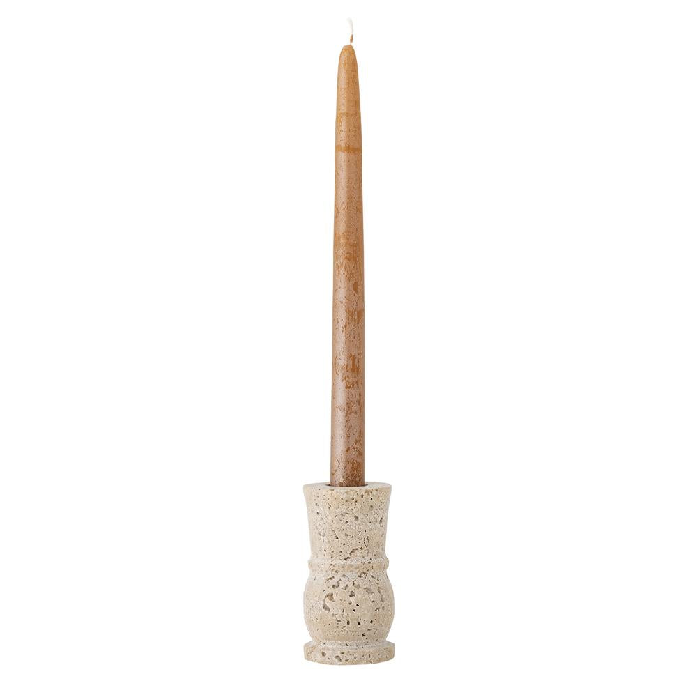 Bloomingville Ilise Kerzenständer, Natur, aus Travertin, 5x10 cm, Naturmaterial