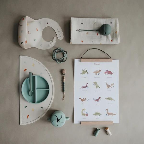 Mushie Silikon-Platzdeckchen, Dinosaurs, Tischset, BPA-frei