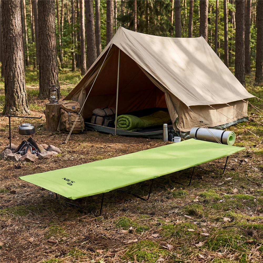 NILS CAMP Feldbett klappbar grün für Camping Reisen Outdoor bequem stabil ultra leicht