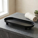 BOLTZE Tablett Manon Metall schwarz oval matt 28 cm modern