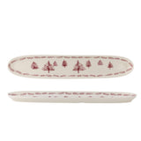 Bloomingville Wonderland Servierplatte Rosa Steingut Weihnachtsplatte 35 cm