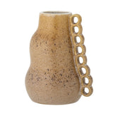 Bloomingville Souri Vase braun D19 cm aus Steingut – dekorative Vase für Wohnzimmer & Tischdeko