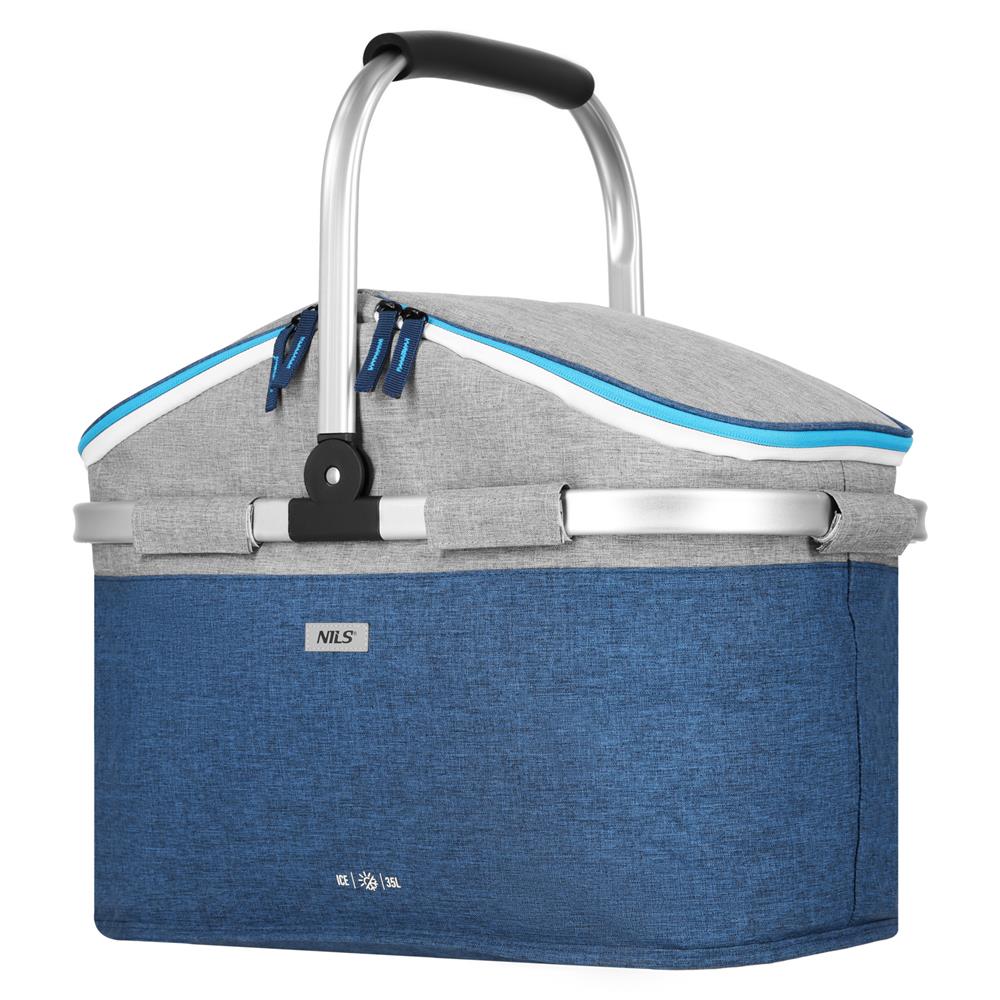NILS Kühltasche 35L in Blau - große Thermotasche für Picknick, Camping & Einkauf