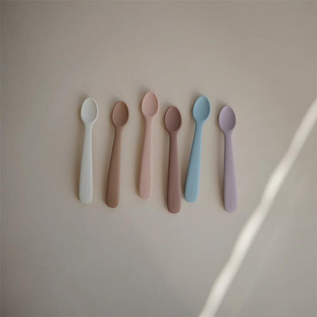 Mushie Silikon-Babylöffel 2er Set, Shifting Sand/Blush, BPA-frei
