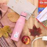 NILS NILS Thermobecher 500 ml Edelstahl rosa Kanninchen auslaufsicher mit Trageschlaufe