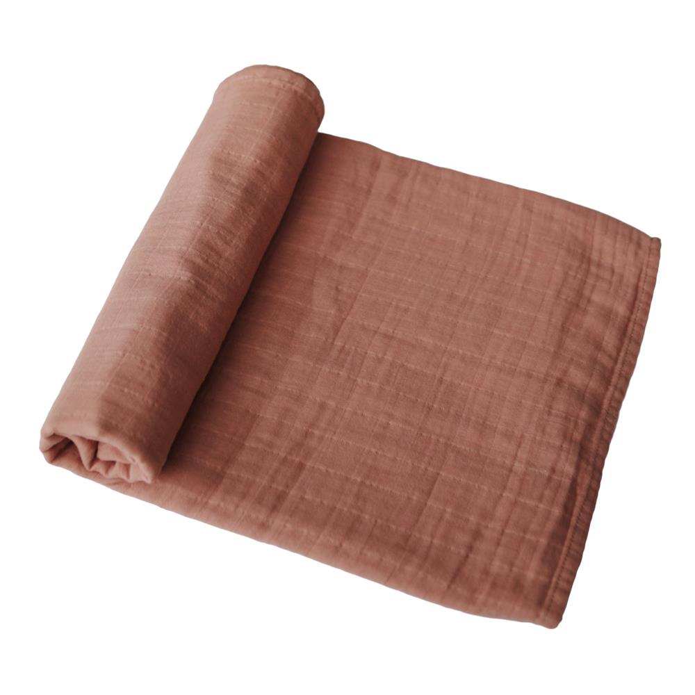 Mushie Musselin-Baby-Wickeldecke, Tawny Birch, Pucktuch aus 100% Bio-Baumwolle