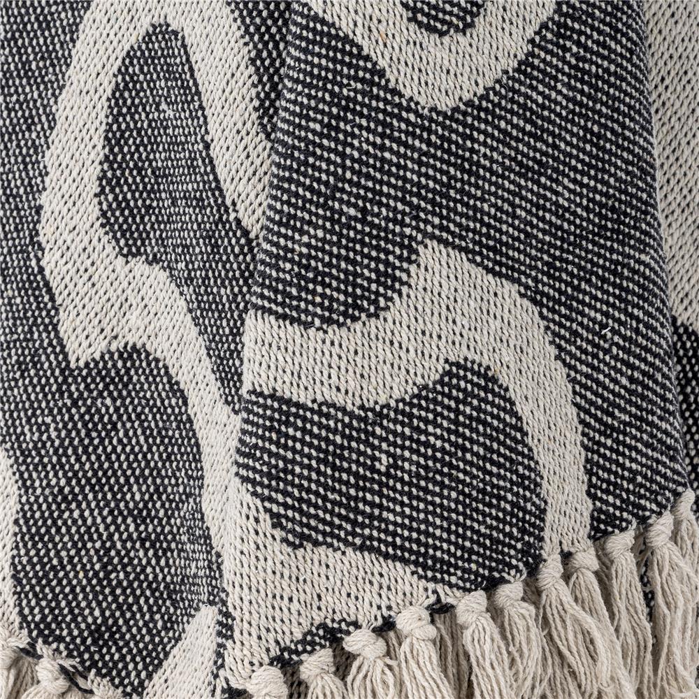 Bloomingville Salobre Decke Schwarz Baumwolle Wohndecke 160x130cm