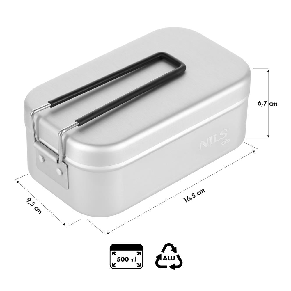 NILS CAMP Camping Essgeschirr 800 ml - aluminium Outdoor Kochgeschirr mit Deckel für Camping