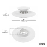 Umbra Flex Badewannenstöpsel, Haarsieb, Abflusssieb für Dusche, Badewanne, Waschbecken, in Weiß