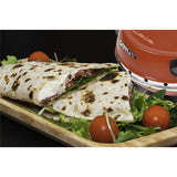 G3Ferrari elektrischer Pizzaofen Napoletana rot inkl. 2-ten Stein zum Überbacken im Deckel bis 400 °C