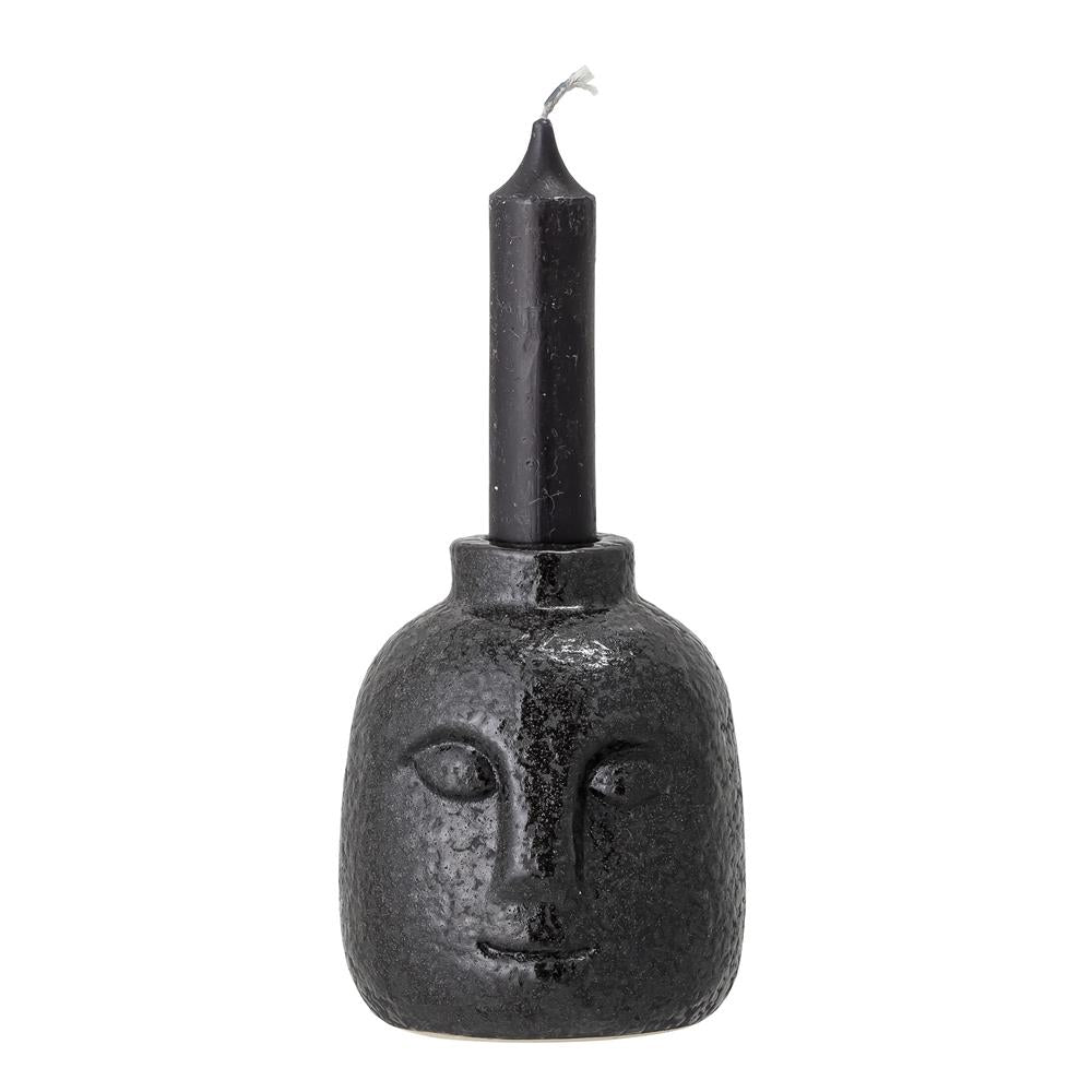 Bloomingville Eliot Kerzenständer Steingut Schwarz 8,5 x 9 x 7,5 cm Kerzenhalter