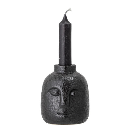 Bloomingville Eliot Kerzenständer Steingut Schwarz 8,5 x 9 x 7,5 cm Kerzenhalter