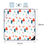 NILS CAMP Picknickdecke Wald 195x200 cm - Outdoor Decke für Strand, Garten & Camping