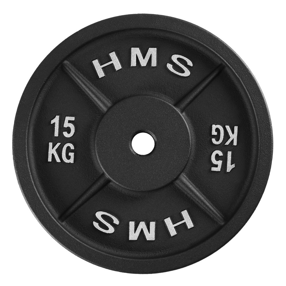 Hantelscheibe 15 kg Gusseisen 30 mm Gewichtsscheibe | HMS TCN15