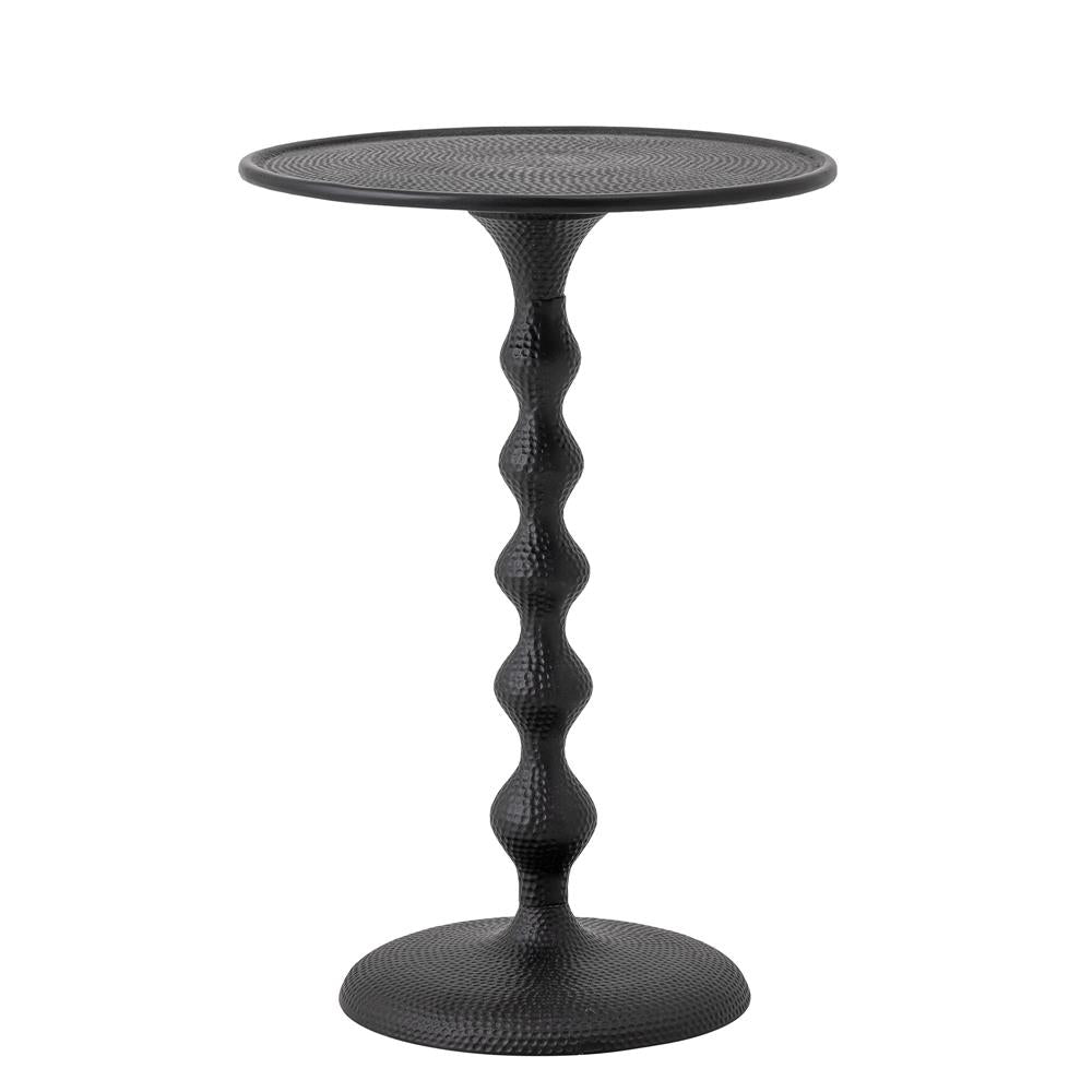 Bloomingville Anka Beistelltisch mit geschwungenem Bein, in Schwarz, aus Aluminium - 38xH56 cm