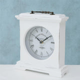 BOLTZE Tischuhr Betty in Weiß, analog, 24cm, aus MDF und Glas