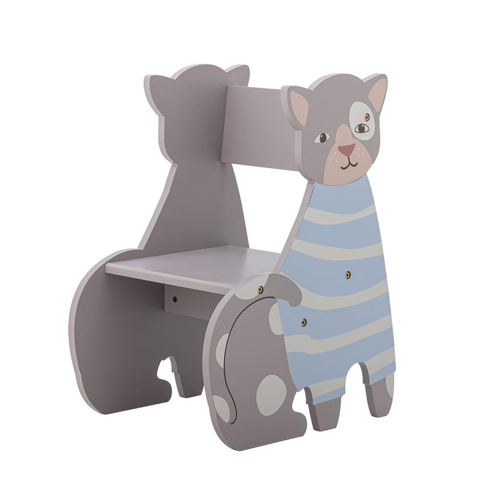 Bloomingville MINI Mille Kinderstuhl bunt - Holzstuhl Katze Kinderzimmer Stuhl Sitzmöbel