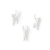 Umbra Buddy Haken 3er Set, Dekorative Wandhaken, Garderobenhaken in Weiß