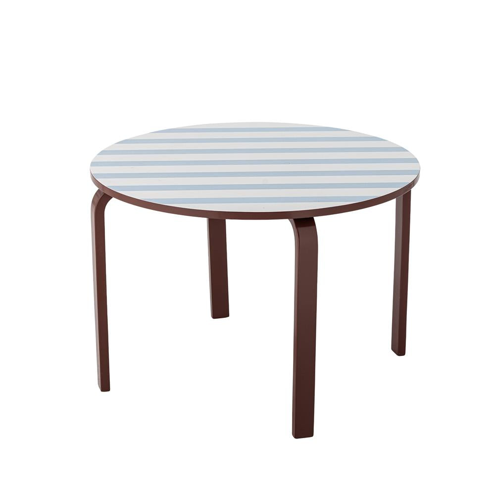 Bloomingville MINI Liova Tisch blau/weiß gestreift - Kindertisch aus MDF mit Streifenmuster für Kinderzimmer