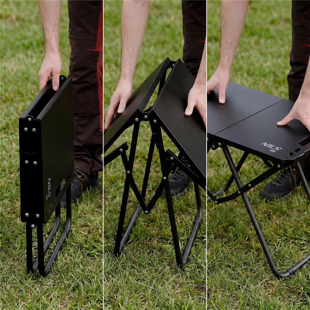 NILS CAMP Campingtisch klappbar schwarz kompakt für Camping Outdoor Garten