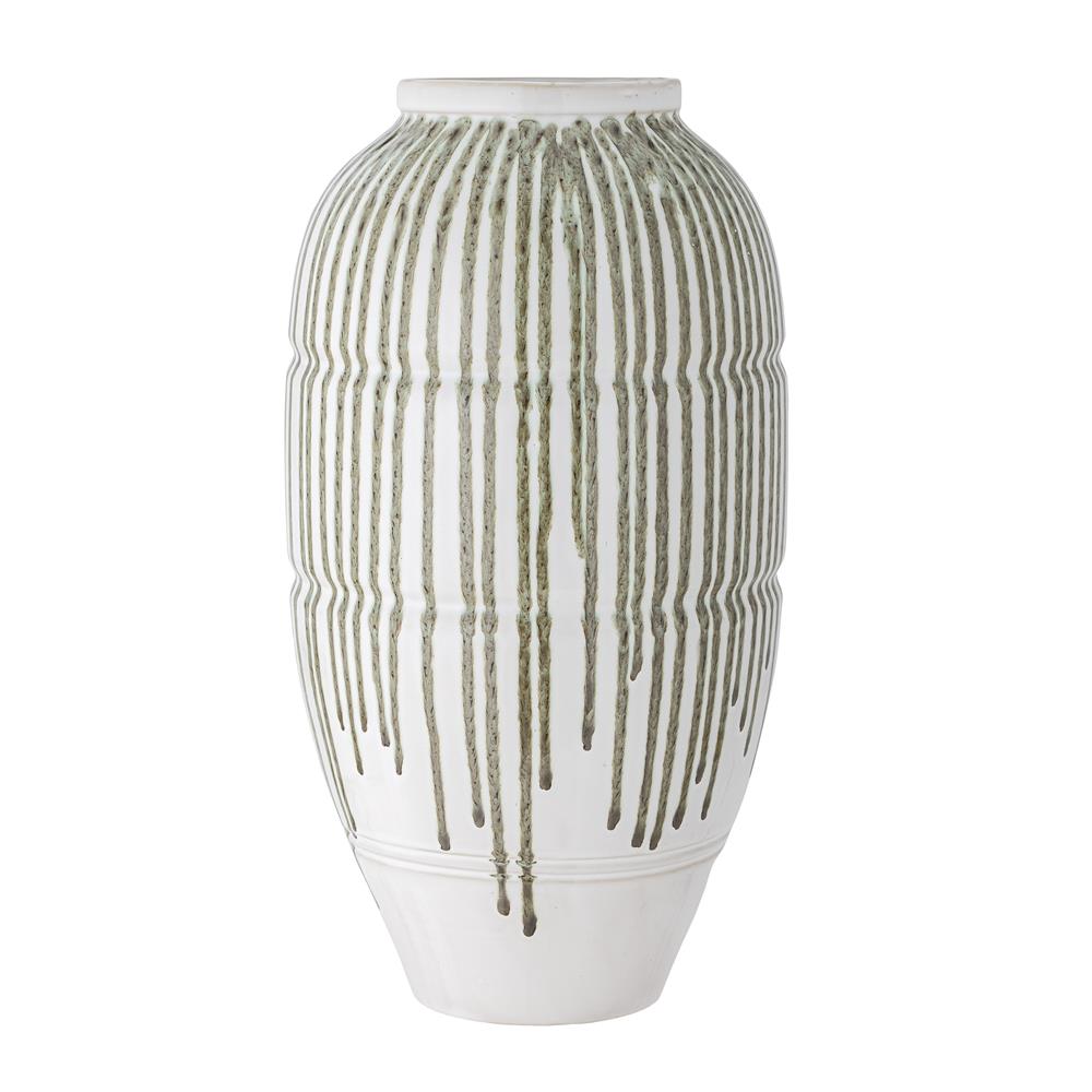 Bloomingville Scarlet Vase, Grün, Steingut D25,5xH47 cm