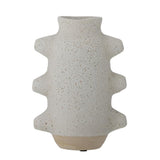 Bloomingville Birka Vase weiß L16 cm aus Keramik – dekorative Vase für Wohnzimmer & Tischdeko
