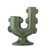 Bloomingville Tanu Vase Steingut grün skulptural 12 cm