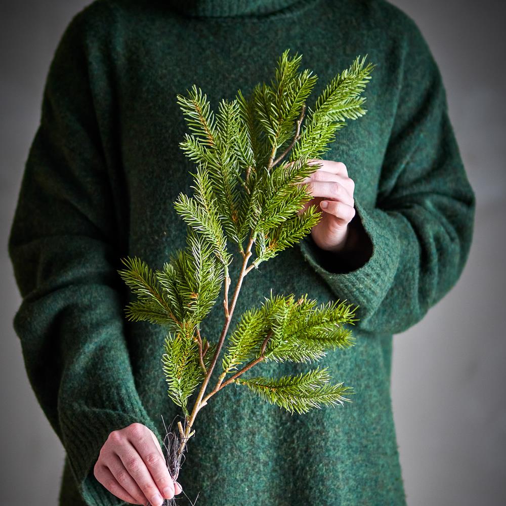 Bloomingville Pine Tannenzweig künstlich, Grün, 56 cm Weihnachtszweig mit Zapfen