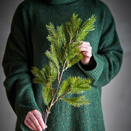 Bloomingville Pine Tannenzweig künstlich, Grün, 56 cm Weihnachtszweig mit Zapfen
