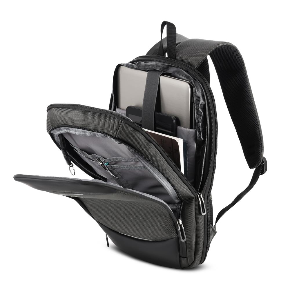 NILS Laptop Rucksack 19L Grau - Handgepäckgröße Business Reisen Arbeit Alltag