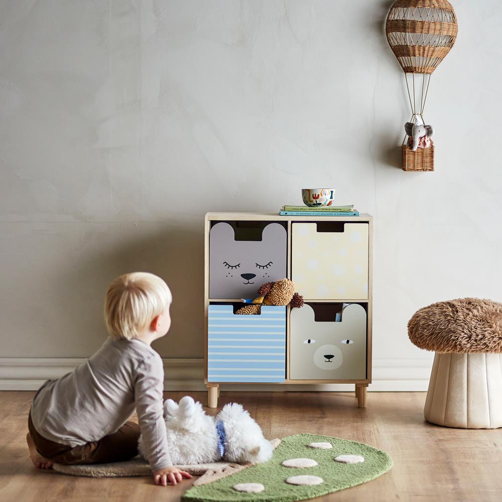 Bloomingville MINI Calle Bücherregal bunt - Kinderregal mit Schubladen aus Holz für Kinderzimmer