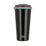 NILS Thermobecher 500 ml Edelstahl schwarz rutschfest mit Griff für Outdoor Alltag