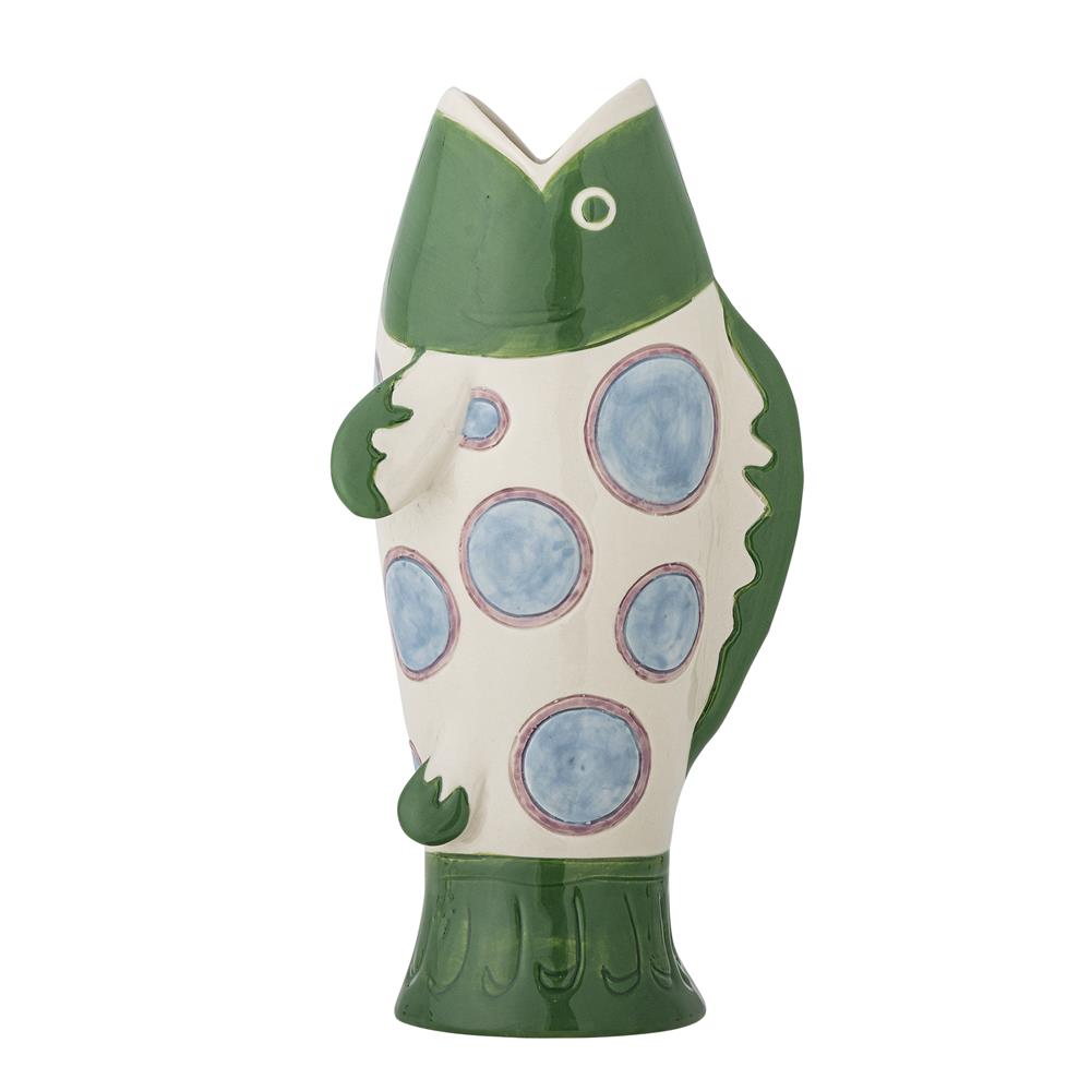 Bloomingville Irving Vase Steingut bunt Fisch Design 22 cm