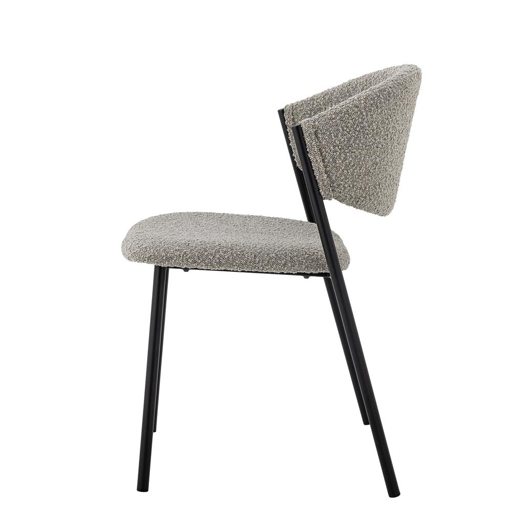 Bloomingville Marlo Esszimmerstuhl grau - Polsterstuhl mit Metallgestell für Esszimmer & Küche